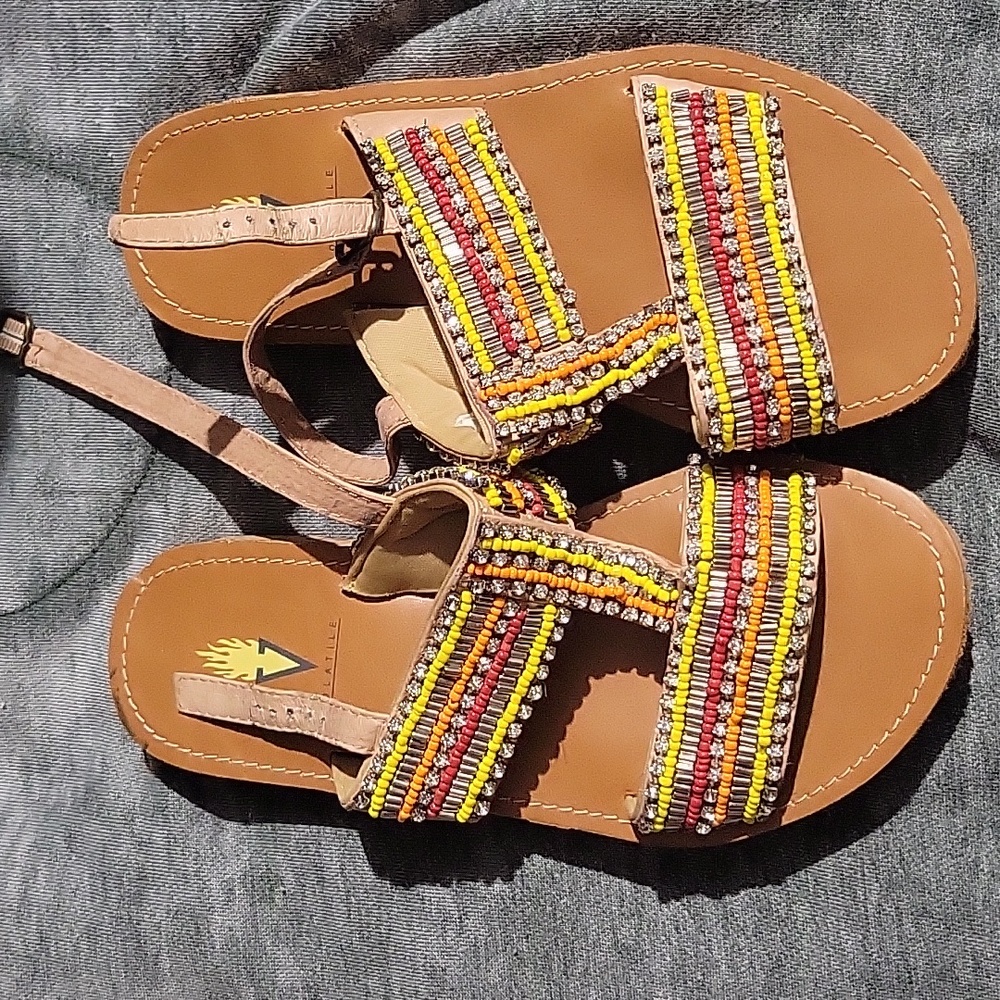 Volatile size 7 jeweled sandals